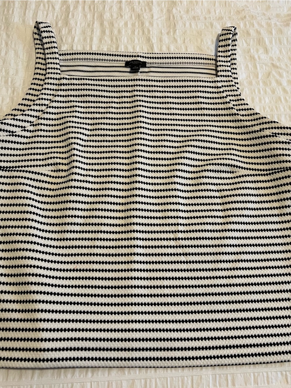 Ann Taylor Factory Black and White Striped Knit Top